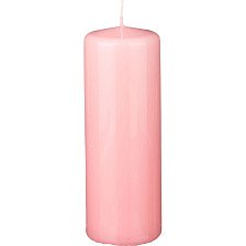 Свеча столбик D70 H200мм нежно-розовая 348-399