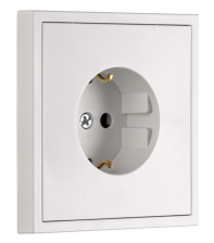 Розетка 1-м скрытой установки c заземлением SBE-09w-16-S1-Z белый