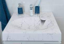 Раковина для установки над стиральной машиной Твист -60 белая мрамор