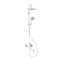 Стойка душевая со смесителем BRIMIX "Тропический душ" длинный излив, АБС пластик/белый 30556