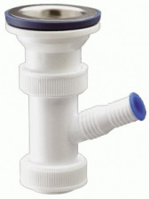 Выпуск 1 1/2" с нержавеющей чашкой и отводом для стиральных машин Элит 643 (30)