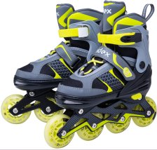 Коньки роликовые раздвижные Ridex Velum Green, алюминиевая рама р-р S/30-33