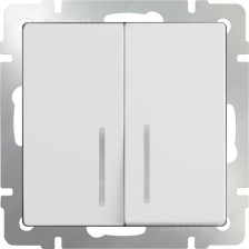 Выключатель 2-м скрытой установки WL01-SW-2G-LED-white белый