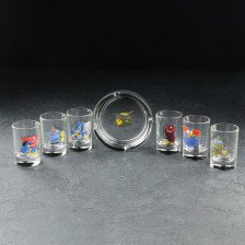Набор подарочный GiDGLASS По приколу 5 стопок и пепельница 5367450