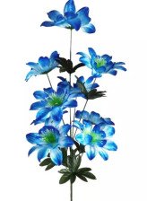 Букет Георгина 40 см (синий) 9 цветков