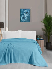 Покрывало вафельное с окантовкой VAROL Размер: 220х240, Цвет: Голубой