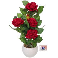 Цветок Розовый куст 42см (красный) 951-453