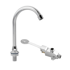 Смеситель на одну воду МАК 0855 нажимной (включение ножной педалью) хром