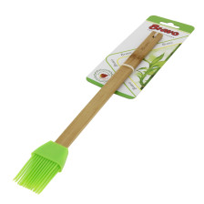 Кисточка силикононовая 30х3,5 см ручка бамбуковая BR-165