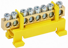 Шина PE "земля" на DIN-изол "Стойка" ШНИ-6х9-8-С-Ж IEK 