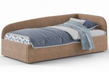 Кровать Симба Правая Малая спинка (0,9х2) ортопедическое основание, Велюр Teddy 305