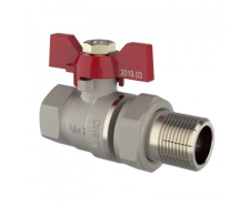 Кран шаровой для воды 1" "американка" ручка-"бабочка" VG-104103 (серия Оптима) 