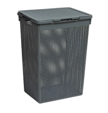 Корзина для белья 60л Лофт с крышкой серый 566018