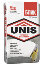 Шпатлевка гипсовая белая Блик (18кг) Юнис
