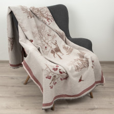 Плед лен рис 65 цв 1 Зимний лес 125х195 Орша