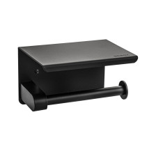 Держатель для бумаги без крышки GFmark с полочкой антивандальный 79901 нерж сталь/черный