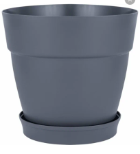 Горшок с/п InGreen 26л D380мм на колесиках вулканический серый