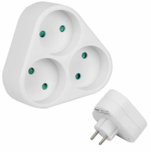 Тройник 3гн б/з 16А 3500Вт Белый S-ES3-16F WHITE