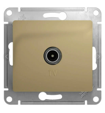 Розетка TV 1-м скрытой установки Glossa GSL000493 коннектор титан
