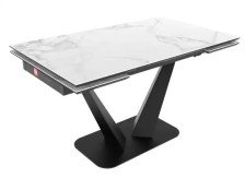 Стол Купер 1400х800 (300+300) Стекло Оникс/Черный