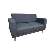 Диван "Милан" 2-х местный (Кожа искусственная, ЕСО, №17(серый), AL)