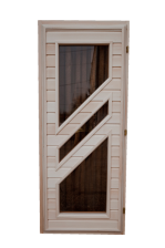 Дверь для сауны со стеклом (1,8х0,7) липа №18 (Б)
