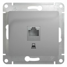 Розетка компьютерная 1-м скрытой установки Glossa GSL000381К 1 5Е алюминий