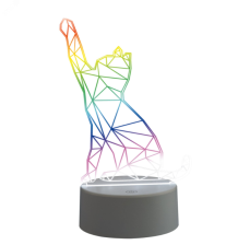 Светильник декоративный с эффектом 3D кошка 3ААА RGB, USB ULI-M501 CATTY/WHITE