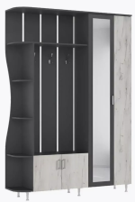 Прихожая Лика №1 1,5м Графит/Дуб крафт белый