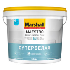 Краска Maestro белый потолок люкс (4,5л) Marshall