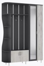 Прихожая Лика №1 1,5м Графит/Дуб крафт белый