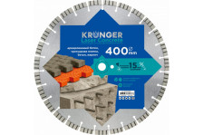 Диск алмазный 400х25,4х3,5х27х15 Армированный бетон плитка Kronger Laser Concrete Turbo B200400C