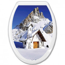 Сиденье для унитаза AQUA Prime Фотопринт ДОМИК В ГОРАХ