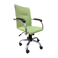 Кресло "Самба G" (Кожа искусственная,DO,№203 (фисташ),ТГ,кр Альфа(600) СН,подл Самба СН,Орех(1031),ролик ст )