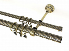 Карниз металлический крученый d25 мм СМ-2498-2Р золото антик 2 м