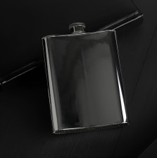 Фляжка 240 мл серебро с окном под наклейку 7059093