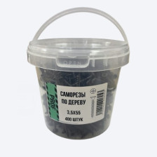 Саморез 3,5х55 для крепления ГКЛ к дереву усиленный (400 шт/уп) ведро