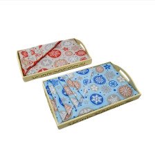 Набор Т1 Снежинки ДомВелл (Поднос дерево+Скатерть+Салфетка 6шт) Цвет: Тематический, Размер: 150х180