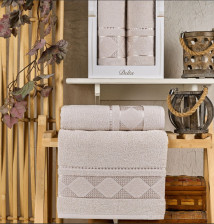 Набор полотенец махровых 2 шт 50х90 + 70х140 Delta бежевый Two Dolphins