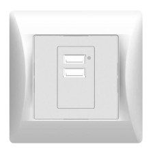 Розетка USB 2-м скрытой установки С11USB2-001-СБ белая