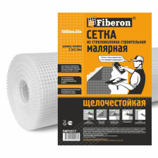 Сетка армированная стеклотканевая 2,5х2,5мм, 100смх50м белая FIBERON SMF 051TF