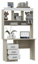 Стол письменный с надстройкой Мартина Белый/сонома