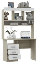 Стол письменный с надстройкой Мартина Белый/сонома