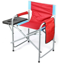 Кресло раскладное, с подлокотником-столиком, KUTBERT В80хШ60хГ55, 110кг, красный-синий, 89-014