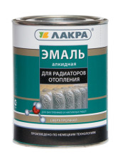 Эмаль алкидная для радиаторов белая полуматовая (0,9кг) Лакра