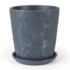 Горшок керамический с поддоном Лава 4 18х18см 2,6 л конус графит