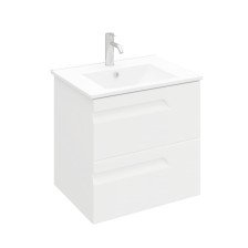 Тумба (56,5x56,9) ATLAS 60 подвесная белая матовая LA-WCAB-60-122 с раковиной SU 60 (Laparet)