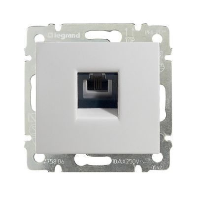 Розетка ТЛФ 1-м скрытой установки Valena 774438 Legrand белый