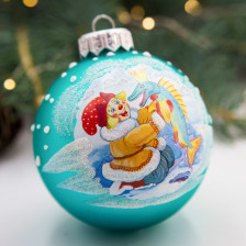 Украшение новогоднее Шар 8см Емеля и щука КУ-80-244032
