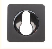 Накладка на цилиндр RENZ черный никель матовый /хром блестящий квадрат 02 MBN/CP
